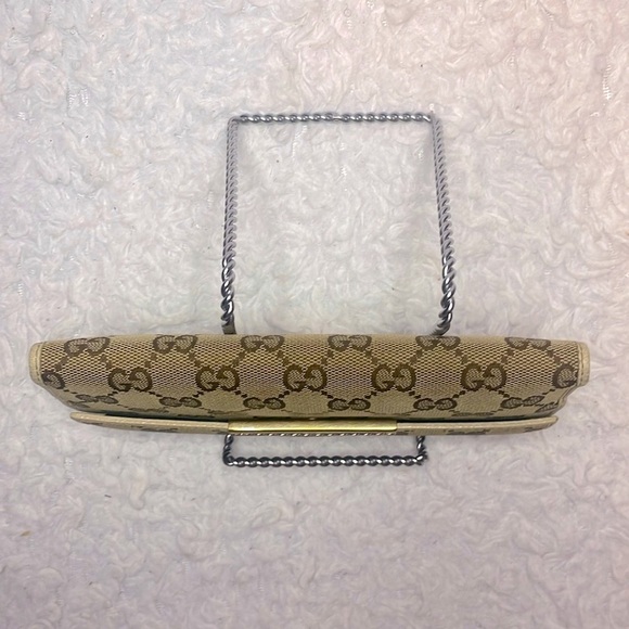 Gucci GG Guccissima Monogram Canvas & Leather Snap Folio Long Wallet Cream Brown - Picture 9 of 17
